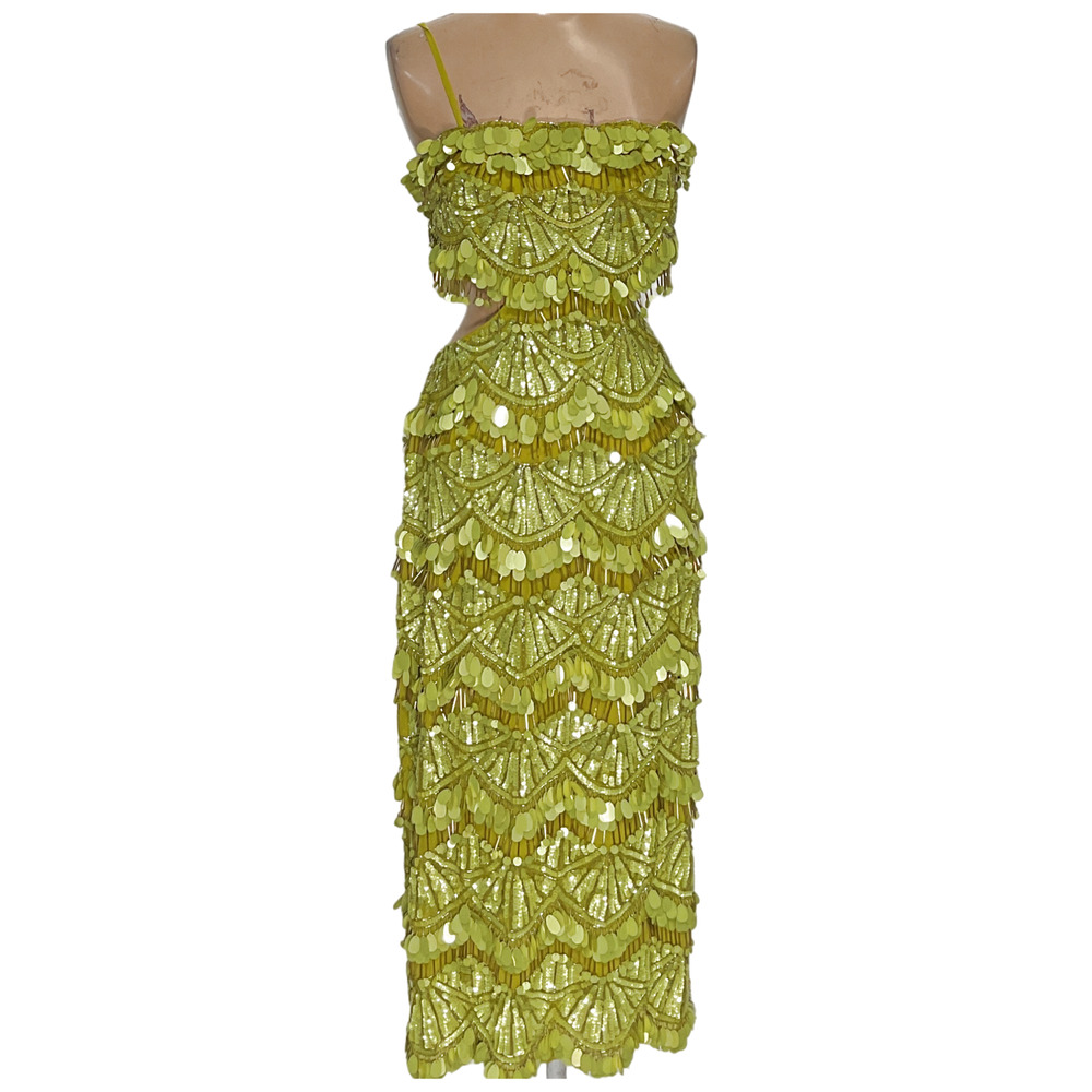 ASOS Green Long Bodycon Dress